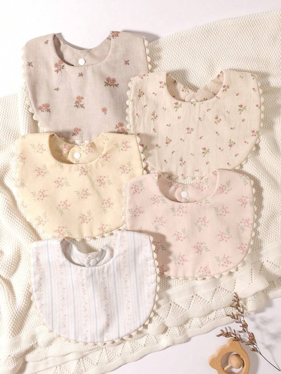 1pc Baby Bib, Decorative Bib For Baby Girls, Newborn Gift - Multicolor - View 1