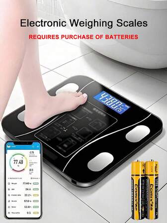 Balance connectée Bluetooth pour mesurer le taux de graisse corporelle avec application, appareil de mesure de la condition physique à domicile précis, balance électronique pour le taux de graisse corporelle