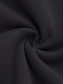 Felpa da ragazzo, in cotone, con numero 67 in paillettes nere, collo tondo casual, spalle cadenti, versatile per autunno/inverno, tessuto spesso, fodera in pile caldo, collo tondo, vestibilità morbida, comoda maglietta a maniche lunghe per bambini - nero - Visualizzare 5