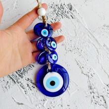 Biểu tượng cho may mắn, nhỏ gọn và dễ đeo, chống mài mòn và trầy xước, chất liệu nhựa kỷ niệm, dây gai dệt, mặt dây chuyền hình tròn mắt xanh bằng thủy tinh cổ điển, phù hợp cho người yêu văn hóa, biểu tượng thời trang, người tặng quà, đeo hàng ngày, bộ sưu tập trang trí du lịch, quà tặng. Kiểu dáng được giao ngẫu nhiên. - Màu xanh lam - Xem 8