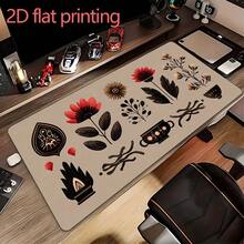 Alfombrilla de ratón/tapete de escritorio impreso en dos dimensiones con estilo bohemio y base de goma antideslizante, disponible en varios tamaños. Con elementos de diseño bohemio, es ideal tanto para uso en la oficina como para juegos. Hay disponibles múltiples estilos. - Multicolor - Ver 5