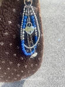 1 قطعة سلسلة مفاتيح مزينة بالخرز عصرية، مع قفل مفتاح، قفل حقيبة السفر، قفل مفتاح صغير متعدد الألوان، قفل معدني من Febwind، قفل حقيبة السفر، قفل مفتاح مطلي بالبلاستيك، مناسب للحقائب والحقائب الظهرية والصناديق وحقائب الكمبيوتر المحمول، كما يناسب حقائب الكتف وحقائب الشاطئ وحقائب الأصداف وحقائب السفر - متعدد الألوان - مشاهدة 4