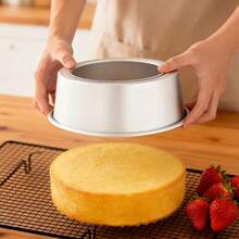 Round Non-Stick Baking Mold, Chiffon Cake Baking Pan, With Removable Bottom. Can Be Washed In A Dishwasher, Heat-Resistant, Freezer-, Seamless And Sturdy Design, With Removable Base. Suitable For Various Baking Uses Such As Cheesecakes, Pizzas, Bread, And Puddings. - Live Bottom - View 10