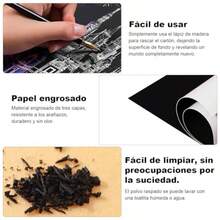 7 Pcs Hojas Scratch Multicolor Paper con 1 Pcs Scratch Art Landscape Painting 40 x 29 cm Juego de Papel de Rascar arte Arcoíris con Bolígrafo Artes y Manualidades para adultos y niños - como en la foto - Ver 2