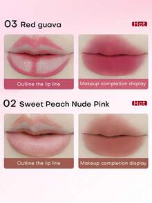 Maquillaje romántico RMT: Delineador de labios de doble punta, efecto de maquillaje satinado mate, lápiz labial mate, empaque elegante rosa, cosméticos imprescindibles para chicas, regalo del Día de la Madre, regalo del Día de San Valentín - Multicolor - Ver 2