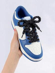 Women's Plush Fuzzy Shoelaces Flat Soft Fluffy Chunky Shoe Laces Thick Strings For Sneakers And Casual Shoes - 黑色 - 查看 5