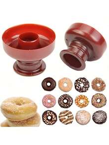 1 Donut Cake Mold Donut Cake Mold Hollow Cake Bread Embossing Mold Donut Printing Cookie Mold Cake Baking Small Tool - Mocha Brown - View 3