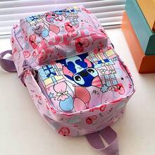 迪士尼史迪奇粉色背包 – 耐用多口袋背包，饰有史迪奇和天使图案 – 时尚卡通印花成人旅行背包 – 舒适肩带 – 正版迪士尼主题实用日常包 - 彩色 - 查看 6