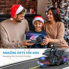 Motocicleta RC Motocicleta de Control Remoto con Luces RGB en las Ruedas - Rotaciones de 360 Grados Derrapes Alta Velocidad Moto de Tierra RC para Niños de 4-7 8-12 AñosDiversión infantil, imprescindible para regalar a los niños - como en la foto - Ver 8