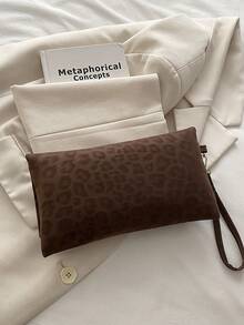 Casual Women's Clutch Bag, New Fashion Small Niche Envelope Bag, Minimalist Design - Coffee - View 9