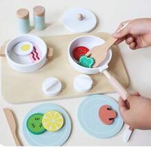 Danish Noble White Kitchen Toy Set, Children's Pretend Play Cooking Realistic Wooden Kitchenware, Birthday Gift For Boys And Girls - Multicolor - View 7