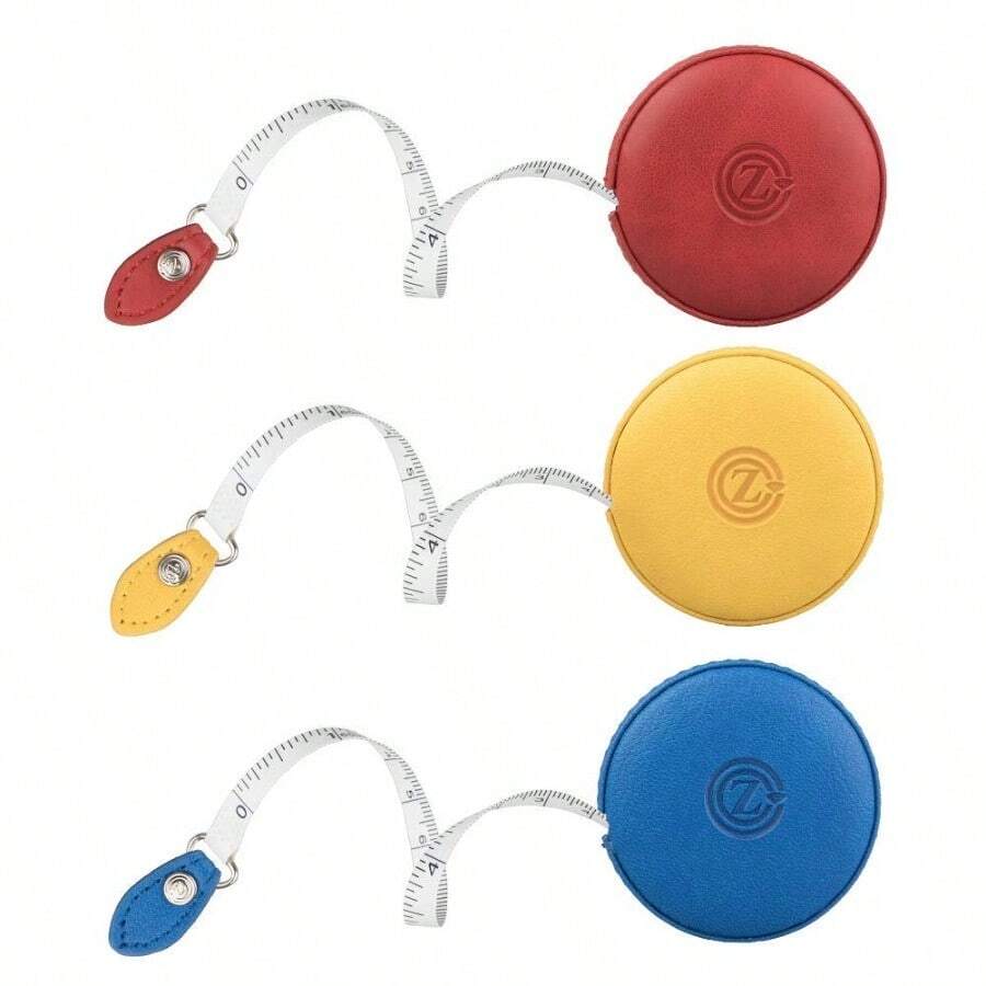 Sewing Tape Measure Medical Body Cloth Tailor Craft Dieting Measuring Tape 60 Inch 1.5M Dual Sided Retractable Ruler with Push Button Round 3 Pack Red Yellow Blue - rojoamarilloazulRojoamarilloazul - Ver 1