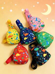 This Adorable Cartoon Unicorn Dinosaur Waist Bag/Chest Bag Features A Mini, Exquisite All-Over Random Pattern Print. It's Also A Great Coin Purse Organizer And Perfect For Everyday Outings Or As A Birthday Gift For Kids. - Waist Bag - View 1