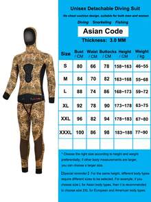 HISEA 3.0mm Neoprene Wetsuit For Women; Men's Separate Style Freediving And Hunting Wetsuit; Unisex Hooded Diving Wetsuit - Brown - View 16