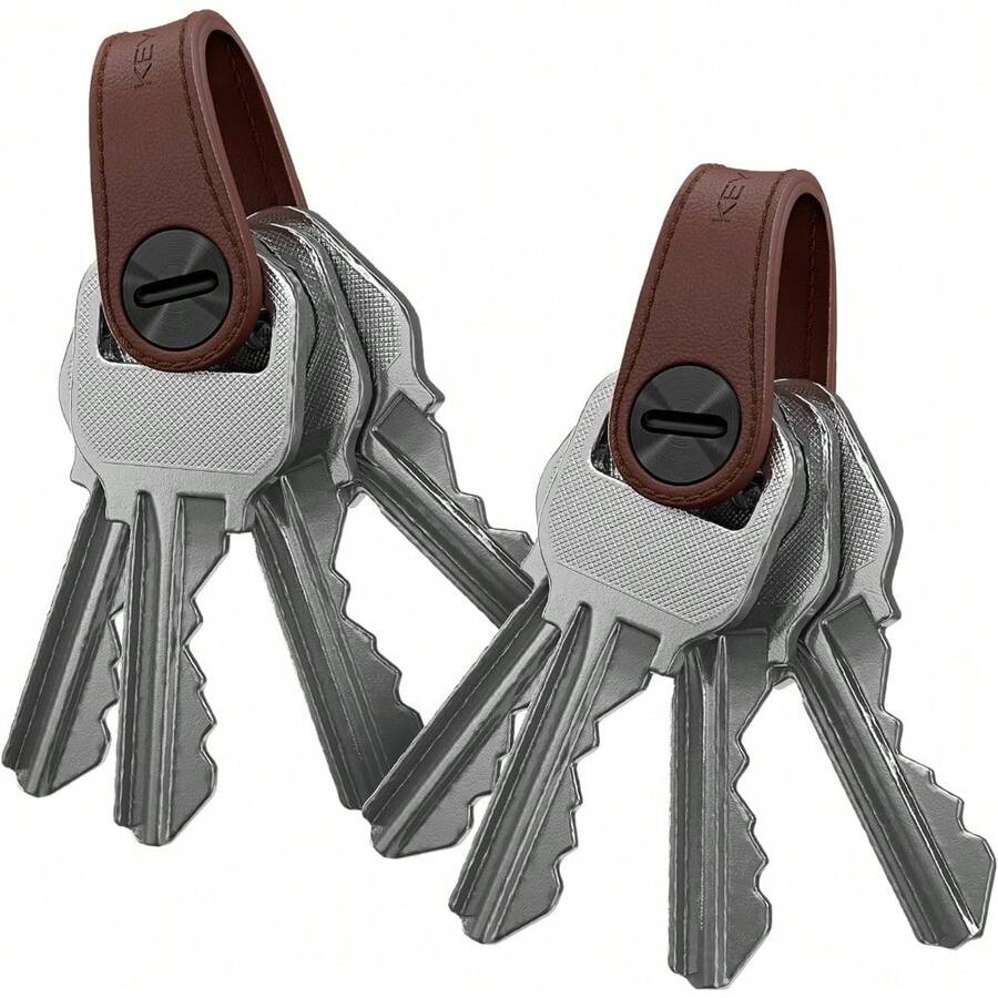 KeySmart Mini llavero organizador para llavero, llavero compacto para llavero, llavero inteligente, llavero de fijación - Mini - piel 2 Pack - Ver 1