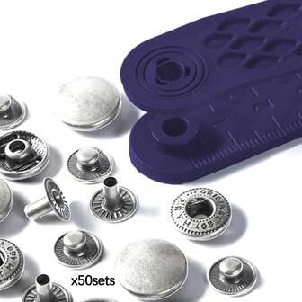 12.5毫米新款无缝按扣，金属按扣帆布按扣套装，适用于服装工艺维修装饰、冬季服装、夹克、连衣裙、裙子和高端皮革制品。