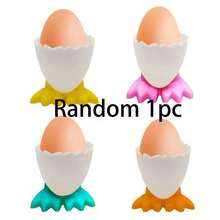 4pcs Egg Cup Set, Cartoon Egg Holder, Soft & Hard Boiled Egg Cups, Breakfast & Brunch Soft Boiled Egg Storage - Multicolor - View 9