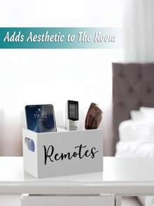 Caja de almacenamiento de control remoto de doble ranura, adecuada para guardar controles remotos, cosméticos y artículos de papelería. Organizador de control remoto de TV, caja de control remoto de madera, se puede colocar en mesas de noche, salas de estar, oficinas, etc., adecuada tanto para hombres como para mujeres, accesorios de decoración del hogar y baño. - Multicolor - Ver 6
