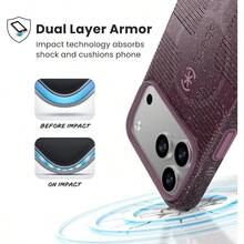 XISH Speck CANDYSHELL Grip +MS Funda para iPhone 17 Pro MAX Color Azul Misterioso Tela Vaquera descolorada Agarre Protector Delgado protección contra caídas Compatible con MagSafe - iPhone 17 Pro Max+Púrpura - Ver 2