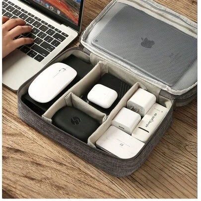 Travel Electronic Organizer Bag, Portable Cable Storage Bag, Used For Storing Electronic Accessories And Cables. It Can Store Chargers, Charging Cables, Mice, Bluetooth Earphones, Etc. A Multi-Functional Travel Digital Storage Bag With Multiple Compartments