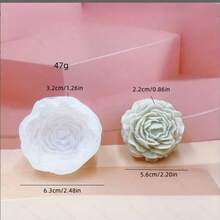 1 Set Molde de vela de flor de peonía 3D, molde de silicona grande/mediano/pequeño para decoración de vela de flor de peonía - Blanco - Ver 2