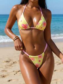 Sultry Sol Ladies Swimsuit; Sexy Fashion; Multi-Colored Two Pieces Swimwear; Summer Beach; Bikini Set. - Multicolor - View 1