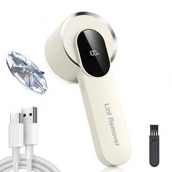 Rechargeable Electric Lint Remover Fabric Shaver With 6-Leaf Blades 3-Speed Adjustment Digital Display Home Sweater Hairball Removal Machine To Remove Pilling For Clothing Couch Furniture Fuzz Scarf