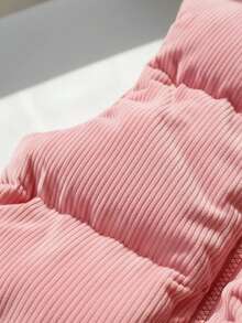 Vinterkappa för kvinnor, varm och kalltålig, slim fit minimalistisk multifunktionell skyddande jackväst - Rosa - Visa 4
