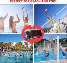 Professional Volleyball Net Outdoor Indoor For Backyard Beach Pool Schoolyard, Standard Size 32 FT X 3 FT - White - View 5