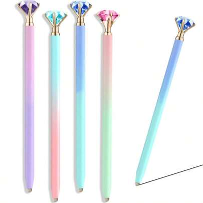 1個 特大クリスタルダイヤモンドスタイラスペン - 輝くクリスタルメタル静電ペン ファインファイバーチップ、iPad、タブレット、タッチスクリーン対応デバイス全般に対応、母の日、家族、友人、子供、誕生日、祝祭日のギフトに