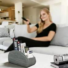 A Faux Leather TV Remote Control Storage Box With 5 Compartments, Simple And Practical, Suitable For Organizing Desktops In The Living Room, Study, And Bedroom, Storing Household Remote Controls, And Keeping Small Items. - Multicolor - View 11