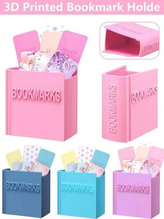 3D Printed Book-Shaped Bookmark Storage Box - Gift For Book Lovers, Book Accessories, Desktop Supplies, Funny Bookmark Accessories, Christmas Gift, Suitable For Office Use, Student Learning Tools, Durable And Fashionable Stationery Accessories. Can Store Reading Supplies (Bookmarks Not Included).