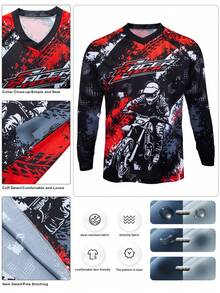 قميص موتوكروس بأكمام طويلة للرجال، بلوزة هبوط جبلي للدراجات الهوائية خارج الطرق، تي شيرت سباق دراجات سريع الجفاف، بولارا إندورو لركوب الدراجات الجبلية، ملابس بلوكيكور - متعدد الألوان - مشاهدة 1