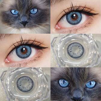 1 par mjuka färgade kontaktlinser, 14,2 mm, engångsbruk, 2 st. högkvalitativa linser.