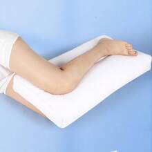 MINUPWELL - Almohada de rodilla para dormir de lado 6 pulgadas de altura entre piernas y debajo de la rodilla para dormir de espalda almohada de pierna con suppot alto 7D de 1200 g para aliviar el - Blanco - Ver 2