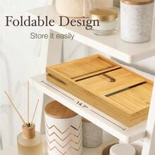 Bambüsi - Bandeja para Tina Ajustable de bambú para Tina - Bandeja Plegable y Plegable para Tina - Bandeja para Tina de Madera - Accesorios de baño - Único para mamá - Bambú - Ver 2