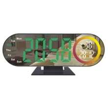 Reloj Despertador de Espejo de Mesa Digital LED con Fecha, Semana, Pantalla de Temperatura, Luz Nocturna Ambiental Colorida - verde - Ver 7