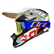 AD 1pc Motorcycle Motocross Helmet, Electric Bike Bicycle Safety Protective Helmet, Mountain Bike Downhill Cap, Unisex All Season - Red and White - View 2