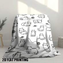 1pc Colorable Geometric Cat Graffiti Blanket - Long Plush All-Season Sofa Bedspread With Free Coloring For & S, Soft Warm Bedding Gift, Cozy For Rooms (Blanket Only - No Markers Included) Four Seasons Universal Multifunctional Blanket/Perfect Gift, Aesthetic Design And 2D Printing Technology Is An Ideal Companion For Sofa Napping, Traveling Camping, Home Decoration And Office Embellishment.A Thoughtful Gift For Thanksgiving, Christmas, Valentine's Day, Father's Day, Mother's Day And Other Festivals Special Moments Such As Birthdays, Weddings, Anniversaries And More.Exclusive Gifts For Family Members, Partners, Parents, Ren, Grandparents Or Dear Friends.They Are Perfect For Beds, Living Rooms, Offices, Beaches,Newly Expanded Themed Collections To Meet A Variety Of Styles And Scenar. - 多色9 - 查看 4