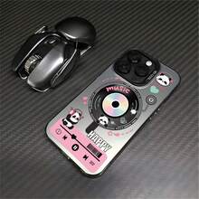 Vintage CD Music Retro Tech Interface Phone Case For  13/14/15/16 - Shockproof Cover, Urban Streetwear Music-Themed Graphic Design - Plateado - Ver 13