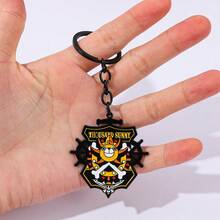 1 móc khóa kim loại hình áp phích truy nã One Piece, phụ kiện trang trí túi xách Kawaii thời trang và tinh tế, móc khóa xe hơi. - Nhiều màu - Xem 8