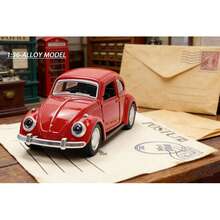 1:36 Alloy Beetle Model Car Ornament.Double-Door Design With Pull-Back Function - Adding Variety To The Came. - Perfect As A Gift Or Desk Ornament.