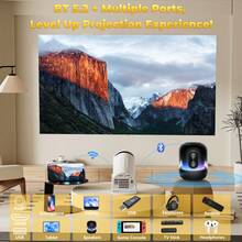 XBJ Brand New Portable 4K Mini Projector. Android Smart System For Outdoor Use. This Projector Uses The A3200 Chip And Has A European Standard Plug. Bluetooth 5.2 And Automatic Keystone Correction/Manual Focus Provide A Cinematic Experience At Home. Ideal For Creating Scenes At Home, In The Office, Outdoors, On The Patio, In A Camper Van, Or In The Park. Projecting From Your Smartphone Is Incredibly Easy. A Great Gift Idea For Halloween, Christmas, And Back To School. No Screen Required. (Remote Control Included) - Phích cắm loại C của EU (220-240V) - Xem 3