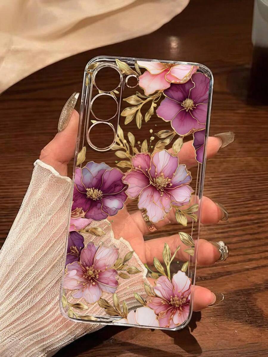 1 ốp lưng điện thoại mềm in họa tiết viền vàng thời trang, tương thích với Honor, Redmi, Galaxy A04e/12/A13/A14/A34/A50/A52/A53/A54/S21/S22/S23/S24/S25/S25 Ultra/S25 FE/S26/S26 PLUS/S26 ULTRA/S26 EDGE, 6A/7A/8A, 12T/13T/15T/15T Pro, phiên bản quốc tế, không phải phiên bản nội địa. - Trong sáng - Xem 1