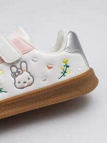1 par de zapatillas casuales bordadas, zapatos de moda y versátiles para niñas - Rosa - Ver 8