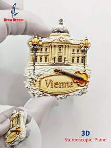 1pc 3D World Landscape Fridge Magnet - Vienna Palace & Turkish Ice Cream Castle, World Travel Souvenir Collection, Personalized Travel Memento Magnetic Fridge Sticker, Home Decor, Kitchen, Room, Office, Cabinet Craft Gift, Holiday Souvenir - Multicolor - View 6