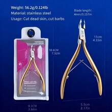 1pc G09 High-End Gold Reverse Blade Scissors - Foot And Hand Dead Skin Trimmer, Premium Gold Coating, Sharp Reverse Blade, Precise Trimming, Durable And Comfortable Grip, Ideal For Daily Foot And Hand Care, Essential Tool To Maintain Clean Skin. - Silver - View 5