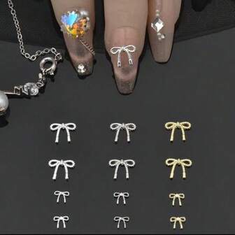 30 piezas Mini decoraciones de mariposa para uñas, adecuadas para uñas naturales cortas, material de aleación de metal, para manicura y pedicura, accesorios de arte de uñas DIY