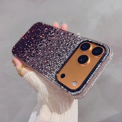 亮片钻石女士奢华水钻渐变紫色手机壳，兼容 17 Pro Max/17 Pro/17 Air/17/16 Pro Max/16/16 Pro/16 Plus/15/15 Pro Max/15 Pro/15 Plus/11/12/13/14 Pro Max/12 Pro/12 Pro Max/13 Pro/13 Pro Max/7 Plus/14 Pro/14 Pro Max/14 Plus，柔软