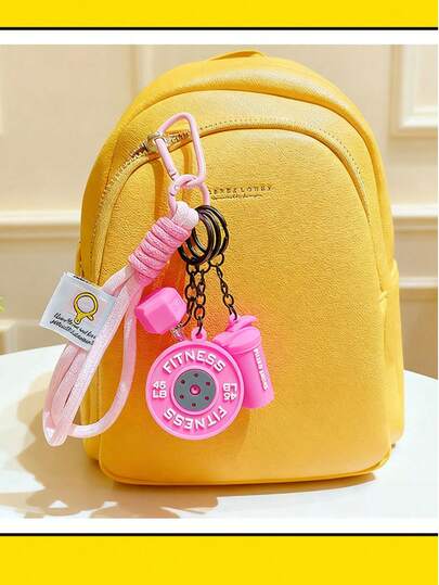 创意DIY迷你健身系列软胶钥匙扣杠铃哑铃装饰吊坠汽车包包挂饰情侣配饰Y2K夏季伴娘礼物